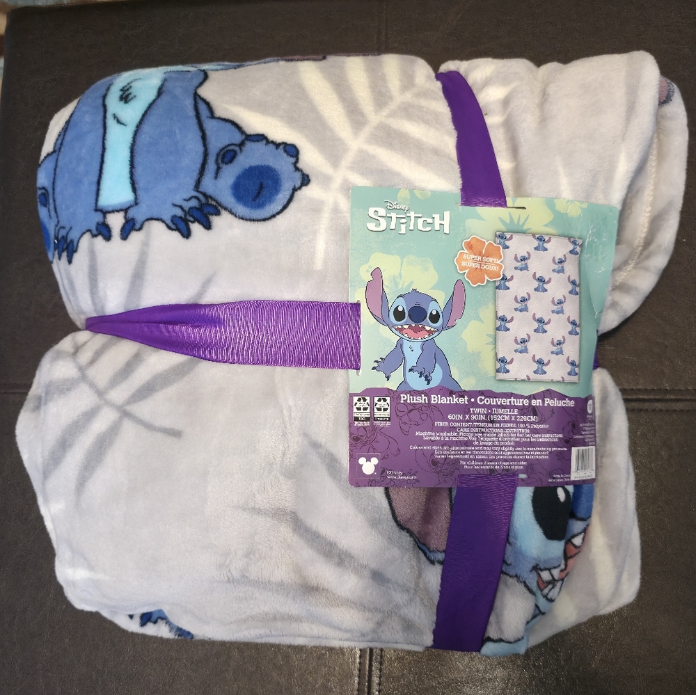 Disney Stitch Plush Throw Blanket